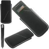 Edel Etui Handytasche SonyEricsson C902 & quaii Handysocke schwarz & Displayschutzfolie