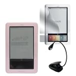 Value Bundle for the Barnes and Noble Nook eReader, Silicone Skin Gel Case(pink),Screen Protector, Ebook LED Bright Light