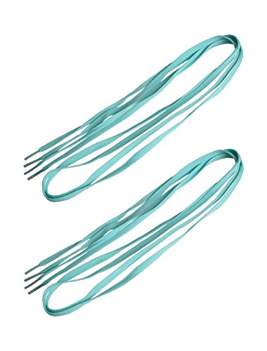 uxcell Women Men Sneakers Nylon Flat Shoelaces Shoe Lace Teal 2 Pairs