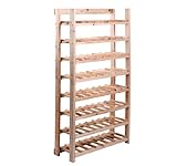 HomCom Classic Rustic Wood 8 Tier 120 Bottle Wooden Wine Rack