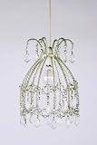 RING ARABELLA SILVER METAL FRAME GLASS BEADS CHANDELIER STYLE CEILING LIGHT