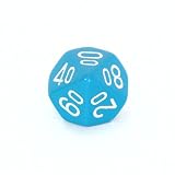 Opaque Tens 10-sided Dice, Light Blue with white