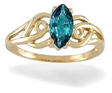 14K Yellow Gold Marquise Created Alexandrite Ring