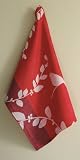 Bird & Branch Jacquard Dishtowel - Red