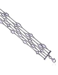 5 ROW CHAIN LINK WHITE CZ BRACELET