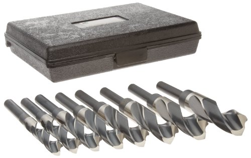 Precision Twist C8R56 High Speed Steel Reduced Shank Drill Bit Set Black Oxide Finish Reduced Shank Spiral Flute 118 Degree Conventional Point 8 piece 916 1 x 16ths
