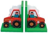 Enlarge toy image: Childrens Wooden Bookends - Tractor -  preschool activity for young kids