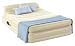 Insta-Bed Raised Queen Size Bed with Headboard and Built-In Pump (Beige)