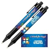Custom Printed Pens - I Work for Hugs Volunteer Theme - 36 per order