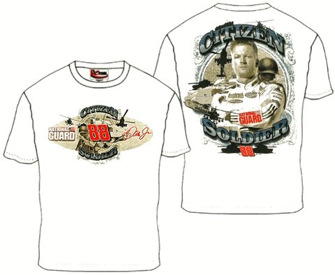 Buy Dale Earnhardt Jr #88 Chase Authentics White Citizen Soldier National Guard Shirt Size XL by Chase Authentics