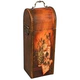 Wooden Hand Made Calico Art Wine Gift Box, Holds One Bottle