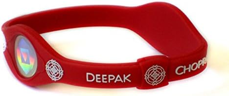 Deepak Chopra's Leela Holographic Negative Ion Chakra performance wristbands Red