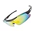 RIVBOS Polarized Sports Sunglasses Mens Womens Glasses with 5 Interchangeable lens for Cycling Running Baseball RB0839