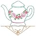 Floral Teapots Aunt Martha's Hot Iron Embroidery Transfers