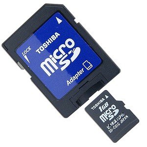 Toshiba SD-C01GR4W 1GB MicroSD Memory Card with Adapter