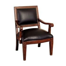 Powell Jamestown Landing Black Leather Accent Chair