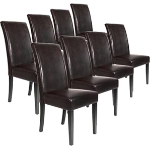 Lot de 4 chaises salle à manger Julie en cuir  Maison de la tendance  Lot de