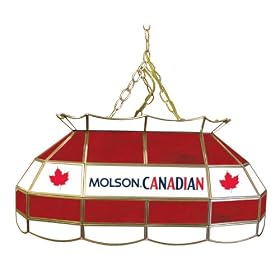Trademark Molson Canadian 28-Inch Stained Glass Pool Table Lamp