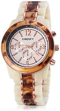 Watch Shout Women's Amber Pattern Ceramic Band Quartz Wrist Watch (Assorted Colors)