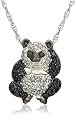 Sterling Silver 3/4 CTTW Black and White Diamond Panda Pendant