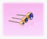 Blomdahl Gold Titanium Earrings - Sapphire