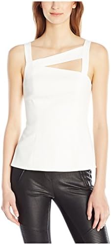 Jay Godfrey Women's Perry Cut Out Paneled Fitted Top, Light Ivory, 6 US