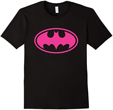 Men's Super Bat Man Pink Logo TShirt Tee Medium Black