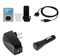 Durable Flexible Soft Clear Silicone Skin Case with Belt Clip and Armband + USB Car + USB Home Travel Charger + USB Data Cable for Sandisk Sansa Fuze