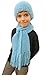 Handmade Acrylic Scarf and Hat Set - Soft Baby Blue Yarn (100% Knitted By Hand)