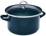 chantal cookware-Chantal Enamel-On-Steel 4-Quart Soup Pot with Glass Lid, Cobalt Blue
