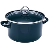 Chantal Enamel-On-Steel 4-Quart Soup Pot with Glass Lid, Cobalt Blue