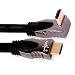 Produkt-Bild: PureMounts - Premium High Speed HDMI Flach-Kabel mit Ethernet-Channel. Version 1.4 / 3D. HDMI Stecker auf HDMI Stecker 90&deg; gewinkelt. Optimal f&uuml;r seitliseitliche HDMI Anschl&uuml;sse und flache Wandmontage, um es gewinkelt und rechtwinklig zu stecken. Farbe: Schwarz. L&auml;nge: 5,00m kurz