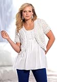 Denim 24/7 Plus Size Cropped crochet cardigan