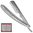 Parker SR1 Stainless Steel Straight Edge Razor and 5 Shark Super Stainless blades