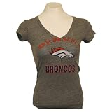 Denver Broncos Women's Fashion Cut T-Shirt (Gray) -Large