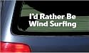 I'd Rather Be Wind Surfing White Vinyl Sticker