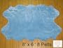Faux Sheepskin Fur Pelt 8' x 6' (BLUE)