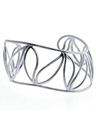 Sterling Silver Open Leaf Cuff Bracelet 33mm