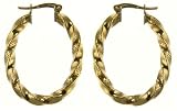 Image of 9ct Yellow Gold Ladies Twist Creole Earrings