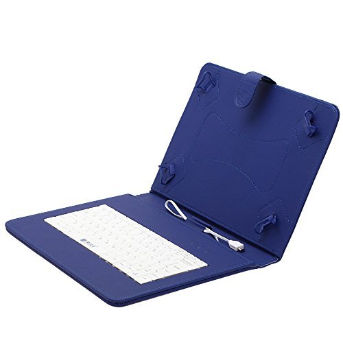 IRULU New Portable 10.1" 10.5" Android Tablet USB Keyboard Case - Blue