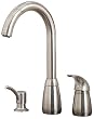 Price Pfister 52650SS Contempra Single-Handle Kitchen Faucet with Pull-Down Spout Sprayer and Soap Dispenser, Stainless Steel