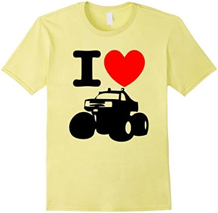 Men's I Love Monster Trucks Shirts - Multiple Colors 3XL Lemon