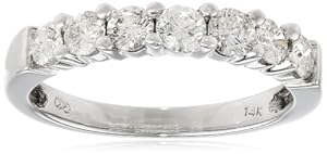 14k White Gold 7-Stone Diamond Ring (3/4 cttw, H-I Color, I1-I2 Clarity), Size 6
