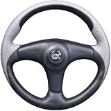 APC Black w/ Grey Perforated Vinyl Steering Wheel - 605072