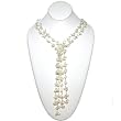 HinsonGayle "Opal" Double Strand Handcrafted Glass Opal and Cultured Pearl Lariat Necklace (Artisan Collection)