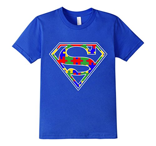 Autism Super Hero Awareness T-Shirt Ribbon Gift Tee Mom Dad