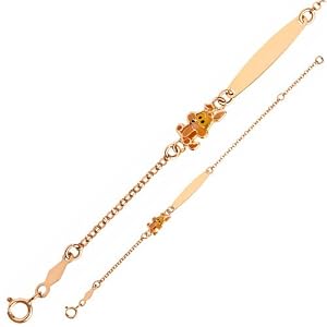 Yellow Gold Looney Tunes Wile E. Coyote Bracelet