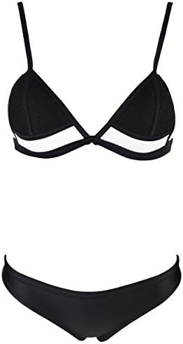 Sardine Kiss Women Neoprene Mesh Triangle Bikini Set Swimsuits