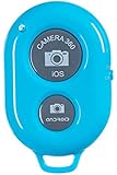Abco Tech Bluetooth Wireless Remote Control Camera Shutter for IOS, Android Smartphones - Blue