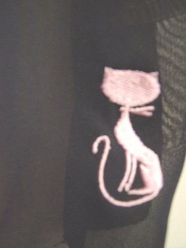 French Kitty Diva Baby Doll Night Gown Panty Set Sheer Black with Black Lace and Pink Bow - Sexy French Style Lingerie from French Kitty
